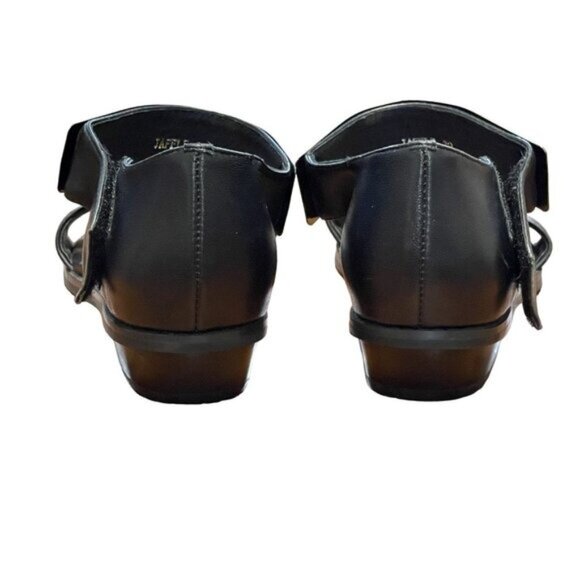 Midas Black‎ Leather Sandals With Silver Metal Ankle Strap Size 39-8 - Picture 12 of 16